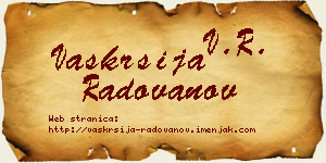 Vaskrsija Radovanov vizit kartica